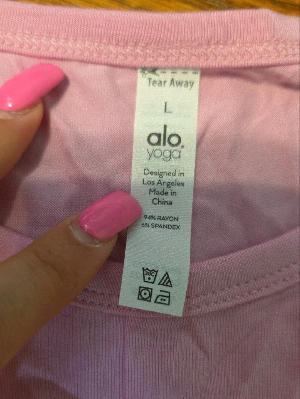 Alo Pink Twist-Front Tank Top Size Large